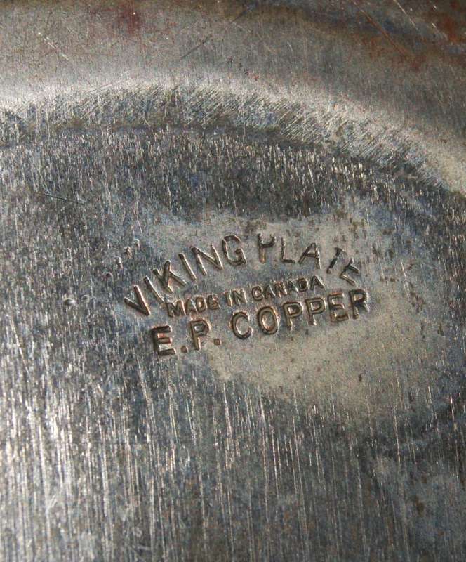 Vintage pierced Viking Plate silver plate on copper dish