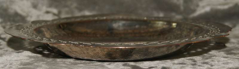 Vintage pierced Viking Plate silver plate on copper dish