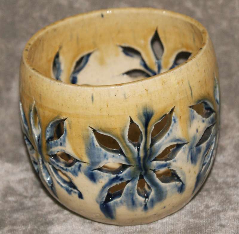 Vintage high gloss pierced votive candle holder @ R1 start