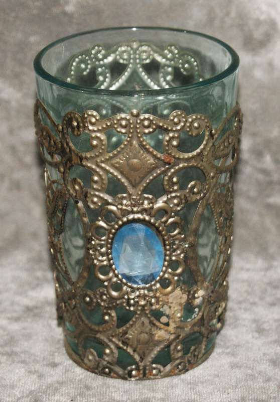 Glass and metal votif candle holder @ R1 start