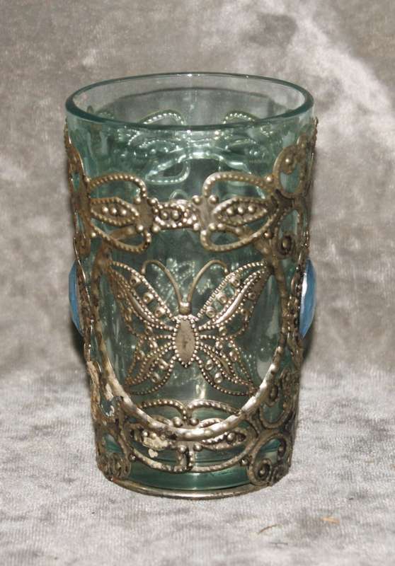 Glass and metal votif candle holder @ R1 start
