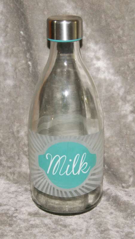 Milk bottle with stainless steel top @ R1 start