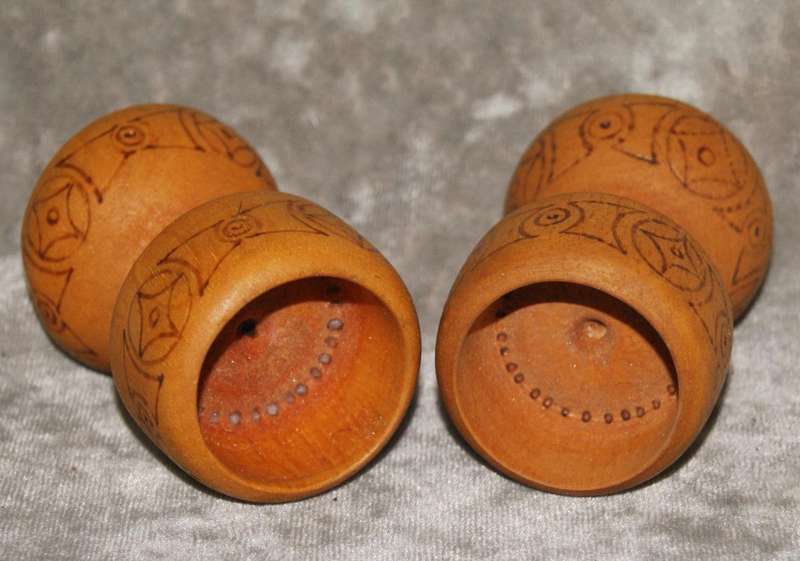 Pair of hand crafted wooden egg cups @ Crazy R1 start