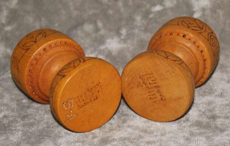 Pair of hand crafted wooden egg cups @ Crazy R1 start