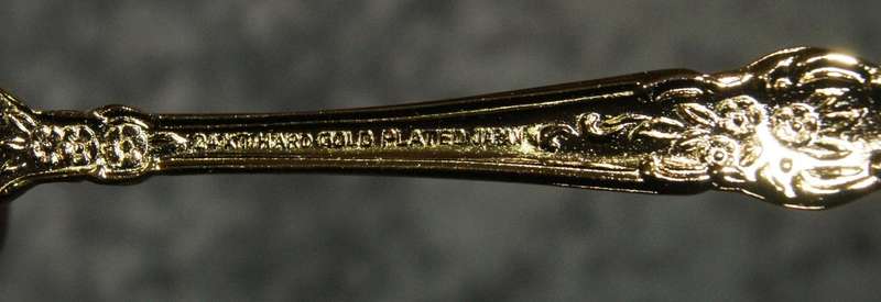 Greensons 24kt gold plated "Carol Anne" pattern sugar spoon @ Crazy R1 start
