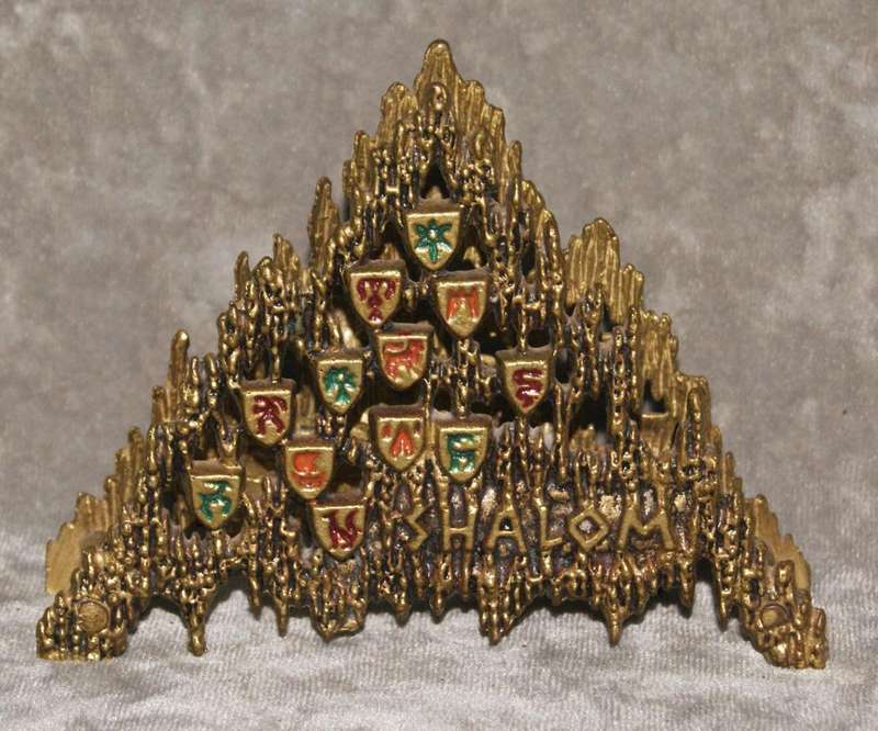 Brass and enamel "Shalom" serviette holder @ Crazy R1 start