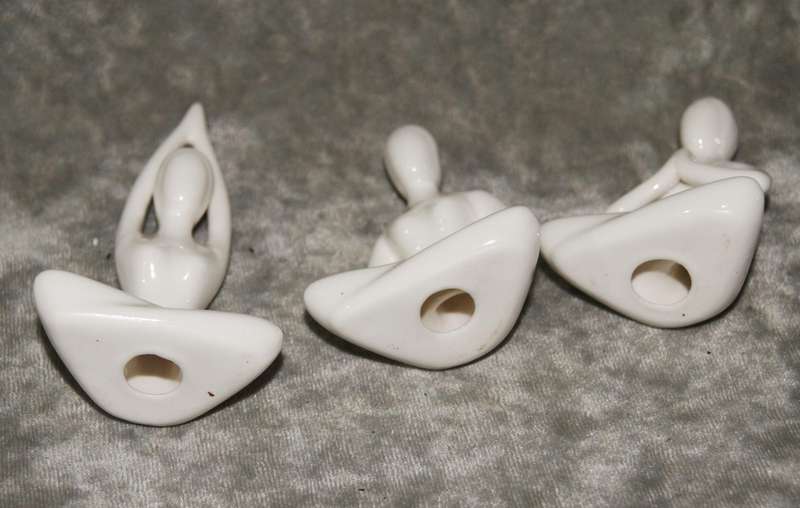 Lot of 3 meditation pose ceramic figurines