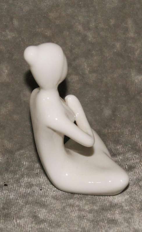Meditation pose ceramic figurine
