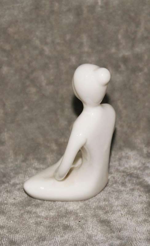 Meditation pose ceramic figurine