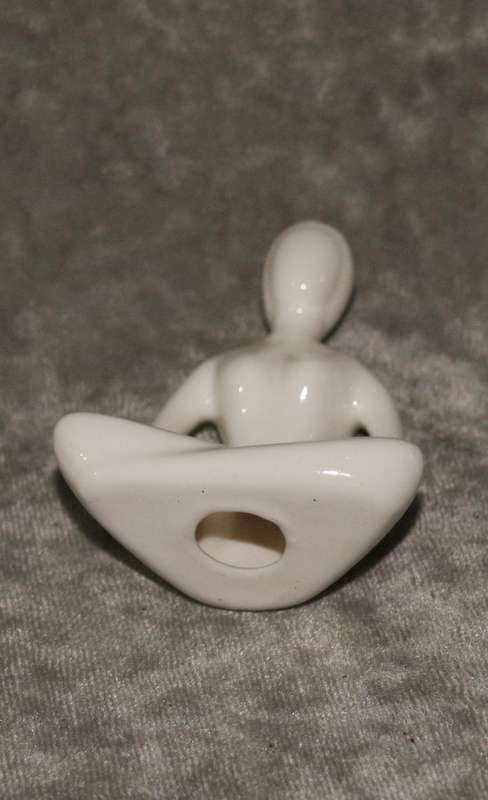 Meditation pose ceramic figurine