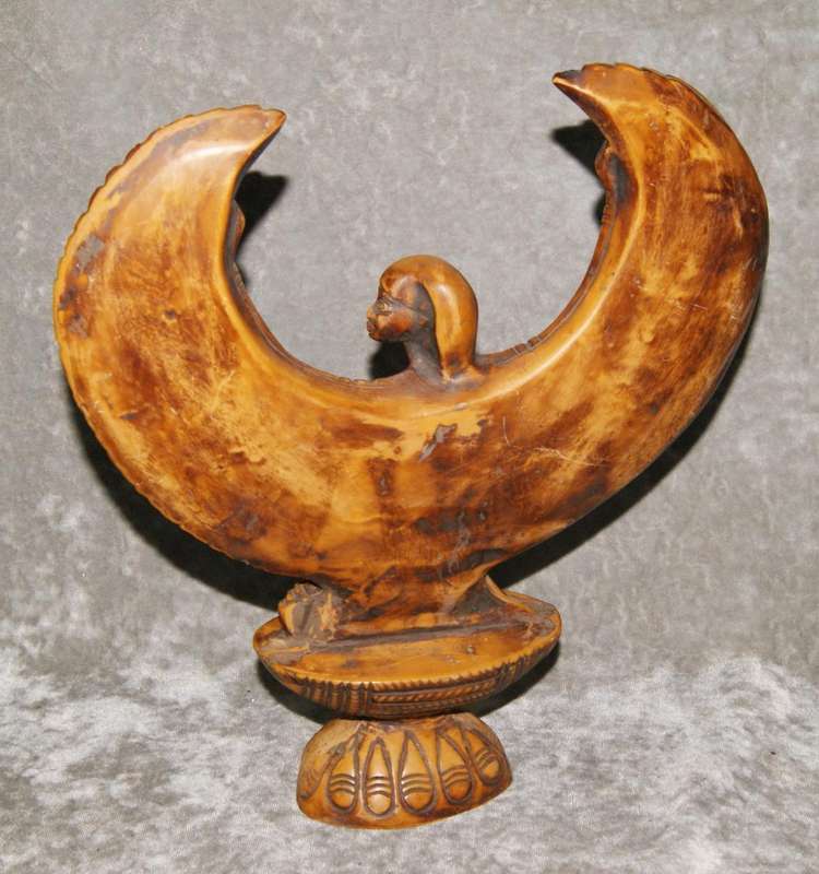 Egyptian hand cast resin hand decorated Isis statue