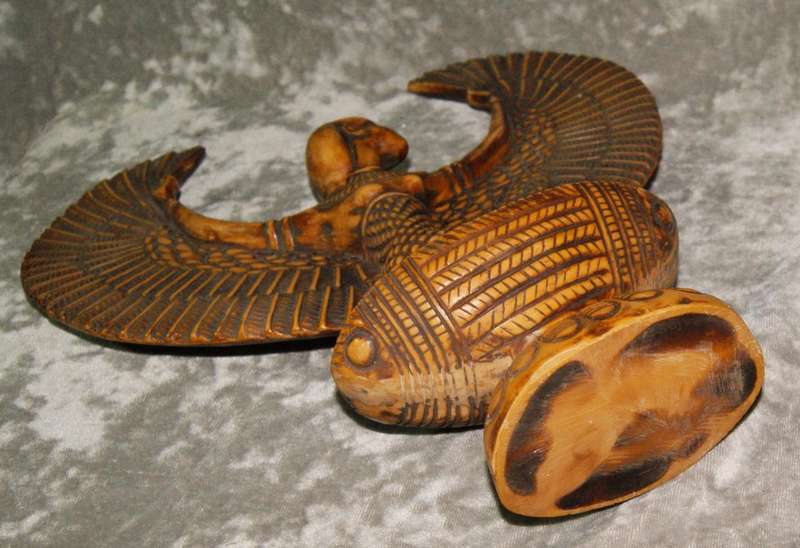 Egyptian hand cast resin hand decorated Isis statue