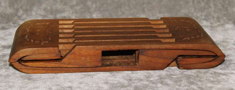 Vintage hand carved foldable book stand carved from single piece of wood