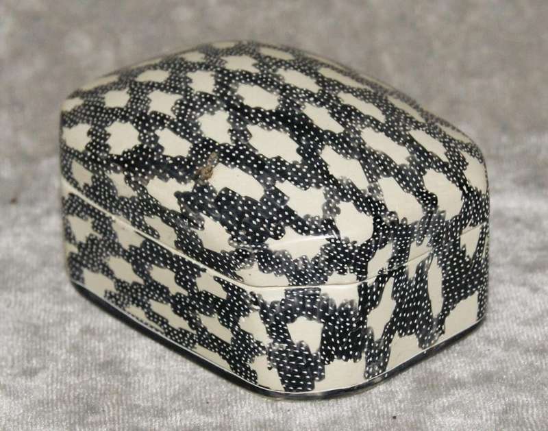 Hand carved and hand decorated stone trinket box