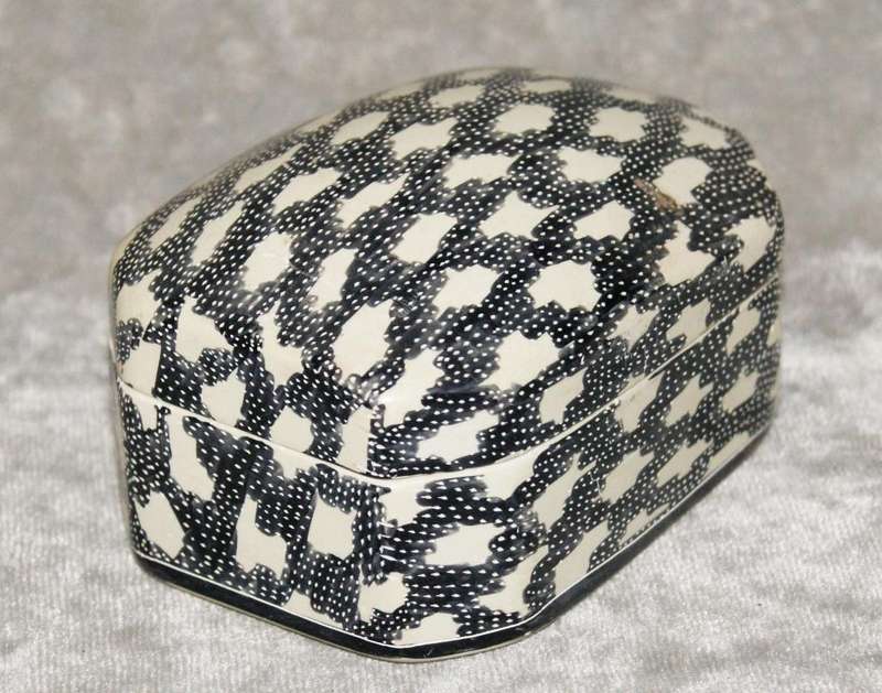 Hand carved and hand decorated stone trinket box