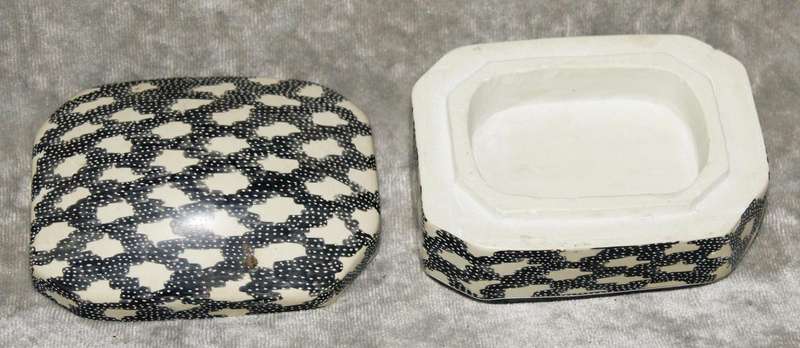 Hand carved and hand decorated stone trinket box