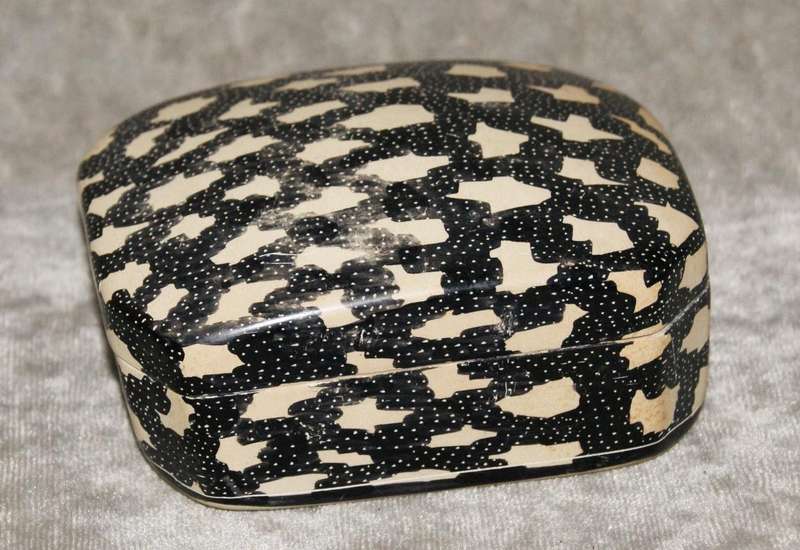 Hand carved and hand decorated stone trinket box