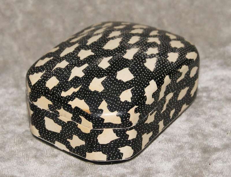 Hand carved and hand decorated stone trinket box