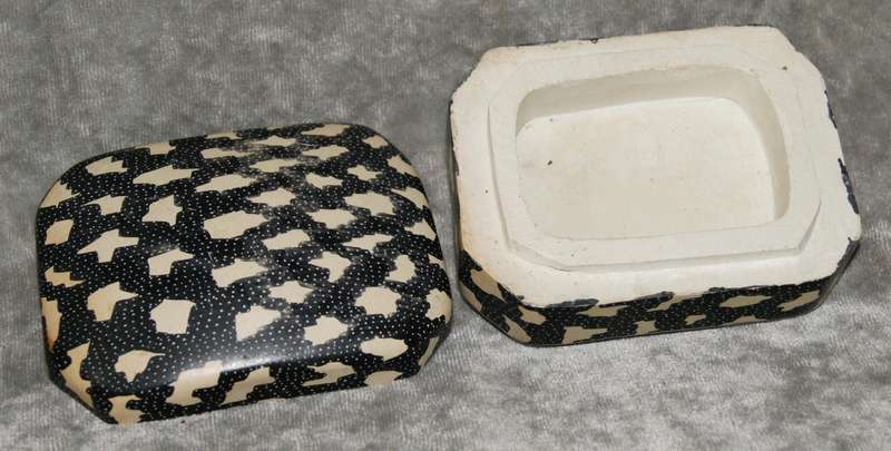 Hand carved and hand decorated stone trinket box