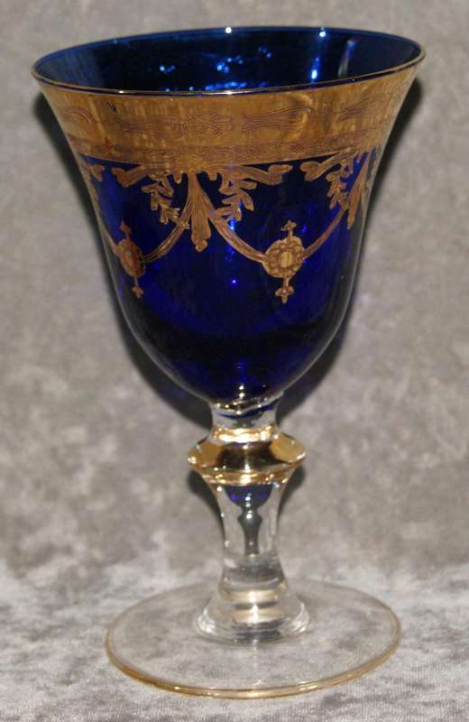 Vintage Bohemian Glass drinking goblet