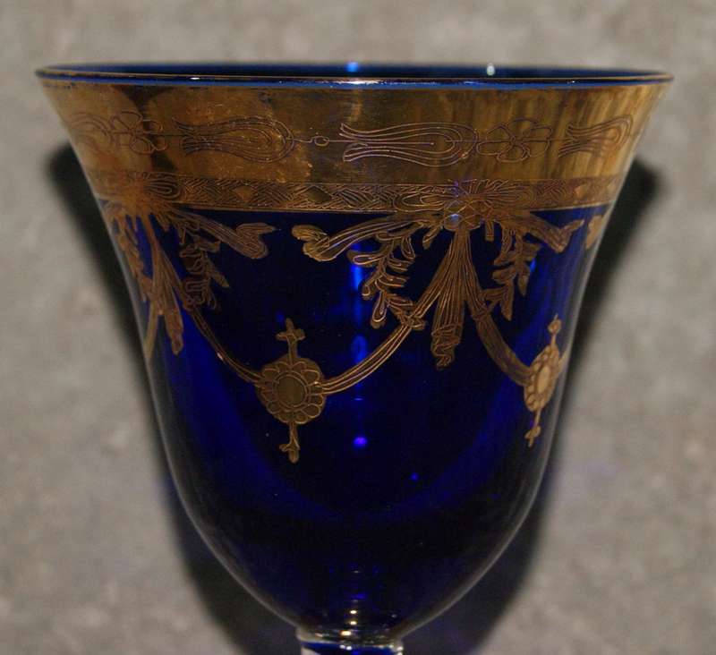 Vintage Bohemian Glass drinking goblet