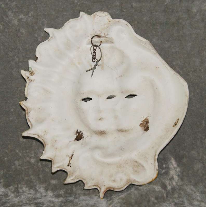 Vintage Sun and Moon porcelain wall hanging
