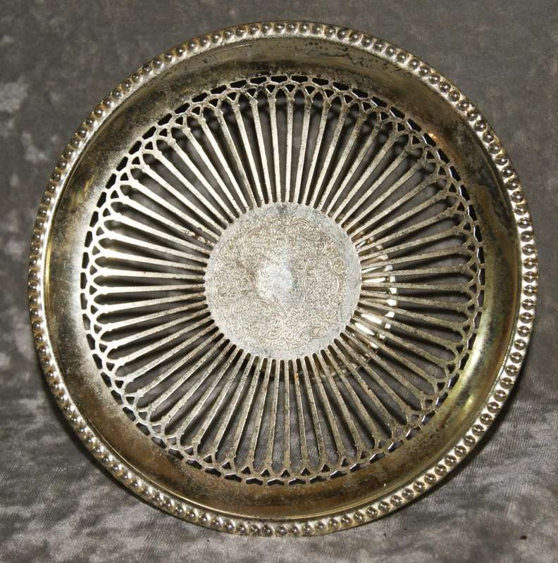 Vintage silver plated pierced biscuit serving dish @ crazy R1 start