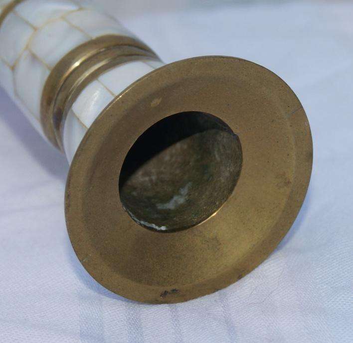 Vintage mother of pearl and brass candlestick @ crazy R1 start