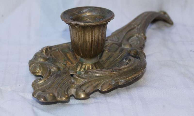 Vintage rare ornate brass candlestick