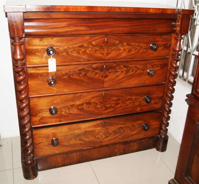 Early Victorian Mahogany dresser with Barley Twist columns