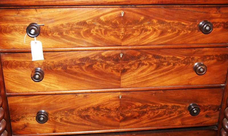 Early Victorian Mahogany dresser with Barley Twist columns