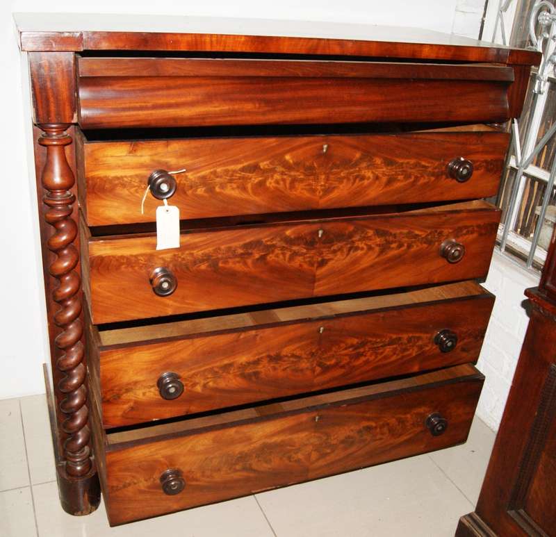 Early Victorian Mahogany dresser with Barley Twist columns