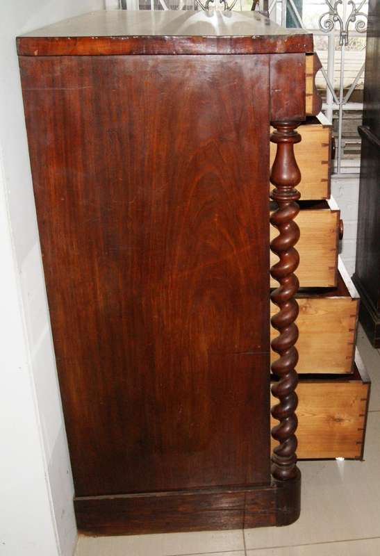 Early Victorian Mahogany dresser with Barley Twist columns