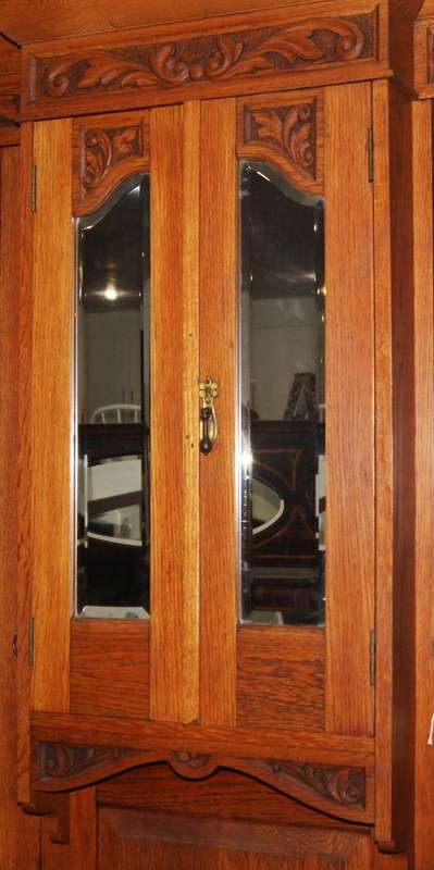 Late Victorian/ early Edwardian oak mirrored Armoire