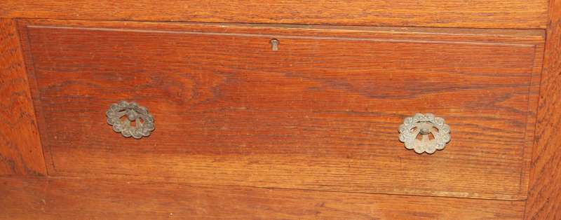 Late Victorian/ early Edwardian oak mirrored Armoire