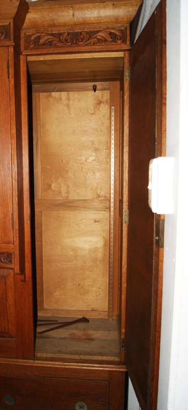 Late Victorian/ early Edwardian oak mirrored Armoire