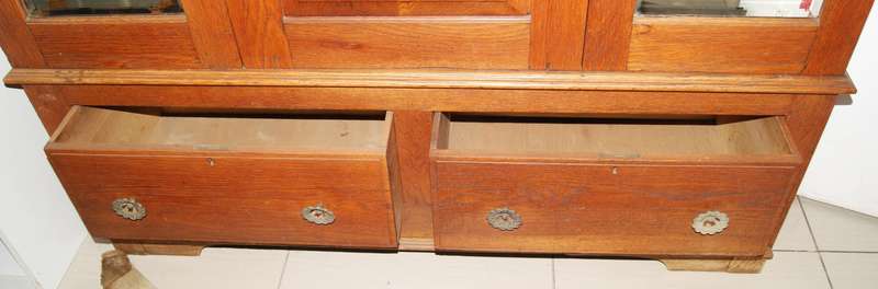 Late Victorian/ early Edwardian oak mirrored Armoire