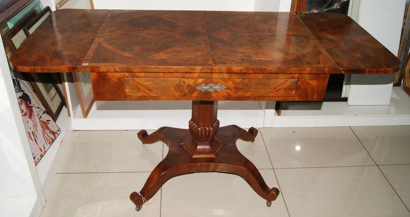 Victorian Mahogany Sofa/ Console table with drop leaves and drawer