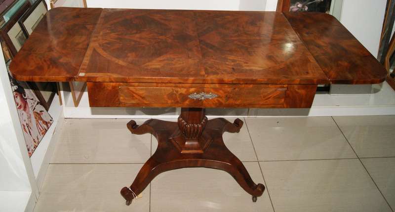 Victorian Mahogany Sofa/ Console table with drop leaves and drawer