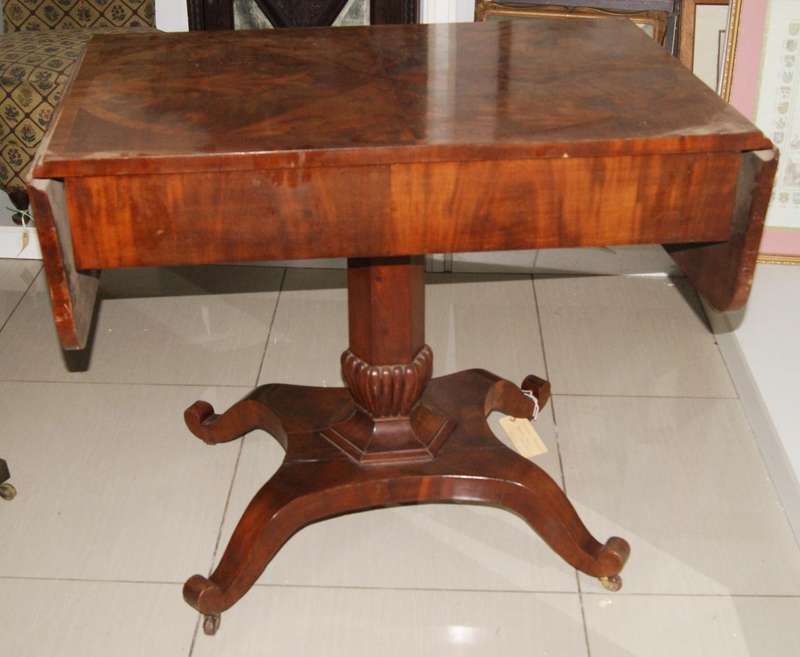Victorian Mahogany Sofa/ Console table with drop leaves and drawer