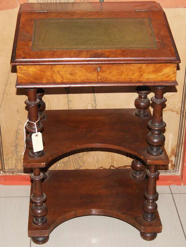 Victorian Burl Walnut Davenport desk