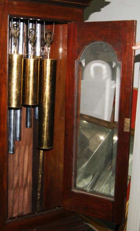 Howard Miller Mahogany Long Case Clock  Westminster & Whittington Chimes (Needs Service)