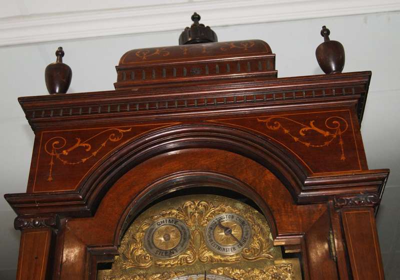 Howard Miller Mahogany Long Case Clock  Westminster & Whittington Chimes (Needs Service)