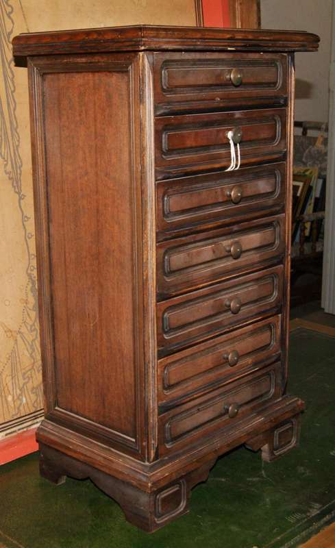 Edwardian Teak Multi-Drawer Chest  Compact Storage with Vintage Charm