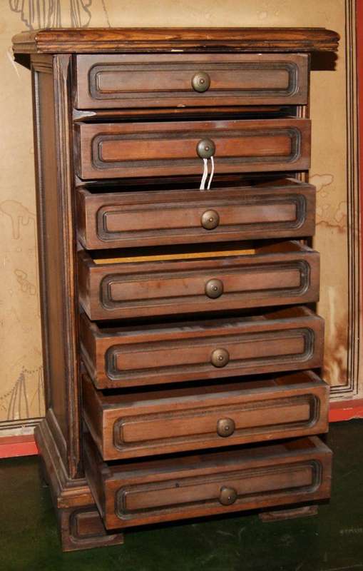 Edwardian Teak Multi-Drawer Chest  Compact Storage with Vintage Charm