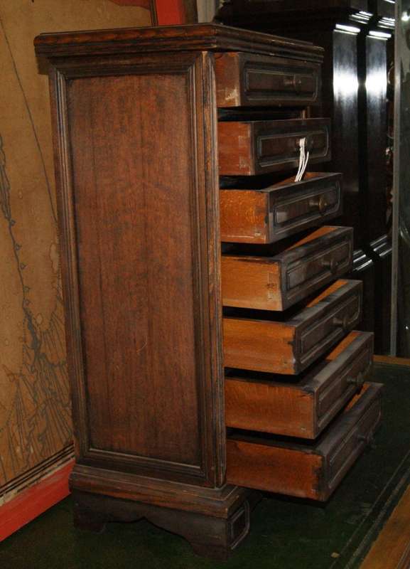 Edwardian Teak Multi-Drawer Chest  Compact Storage with Vintage Charm