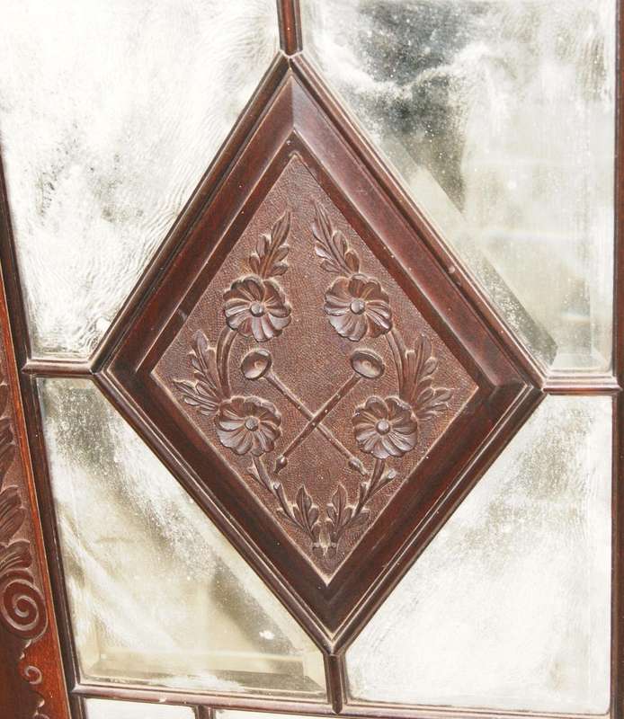 Victorian Mahogany Music Cabinet with Bevelled Mirrors