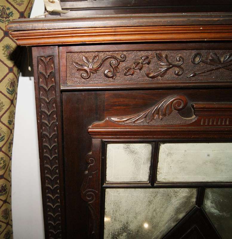 Victorian Mahogany Music Cabinet with Bevelled Mirrors