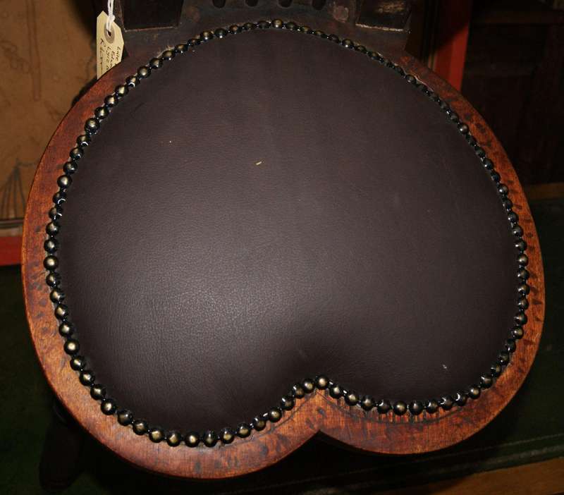 Late Victorian / Early Edwardian Mahogany Lyre-Back Chair with Leather Seat