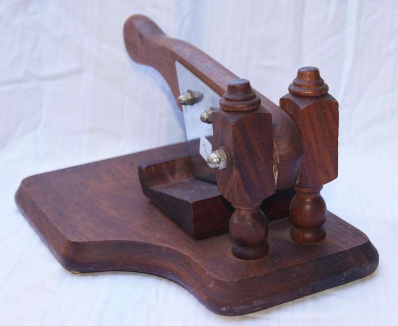 Vintage wooden biltong slicer